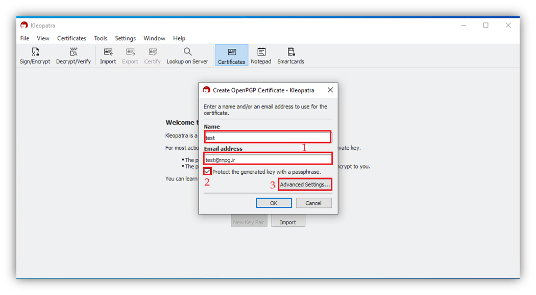 Protect the generated key with a passphrase